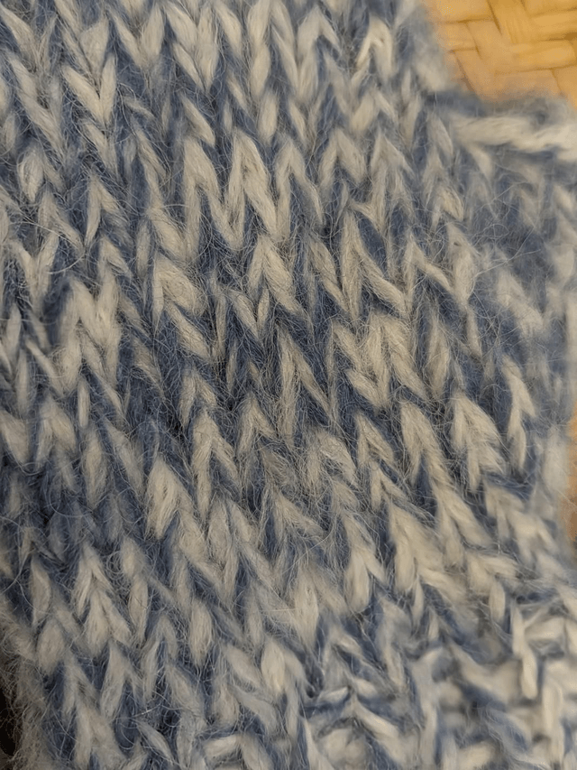 Mitaines en laine Bleu et beige