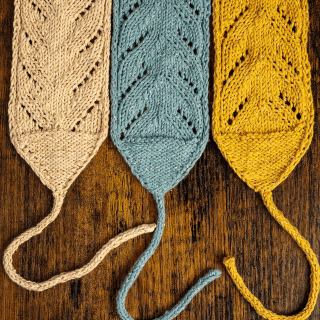 Bandeau à paillette tricoté au motif ajouré