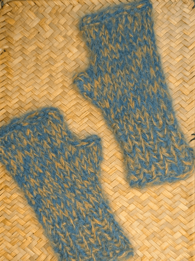 Mitaines bleu et jaune