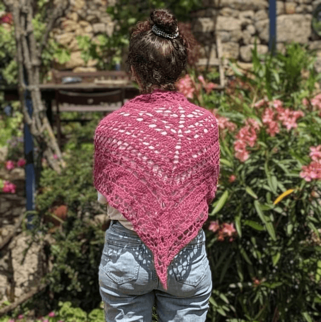 Châle fabriqué en France au crochet Alpaga et soie