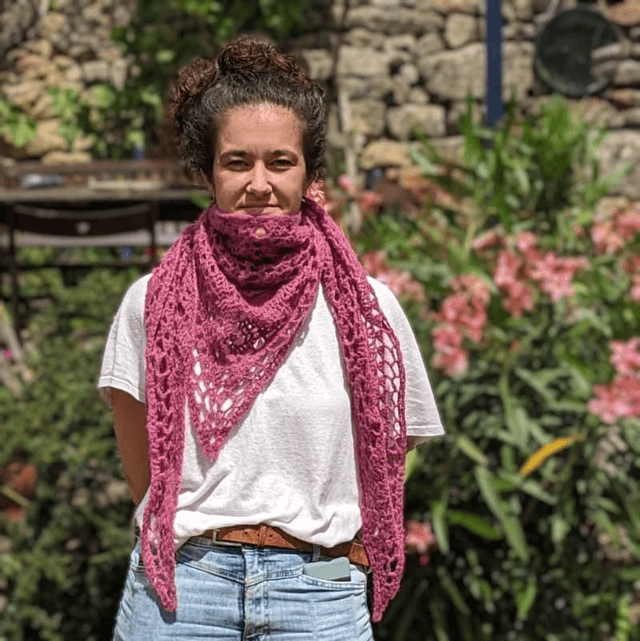 Châle fabriqué en France au crochet Alpaga et soie