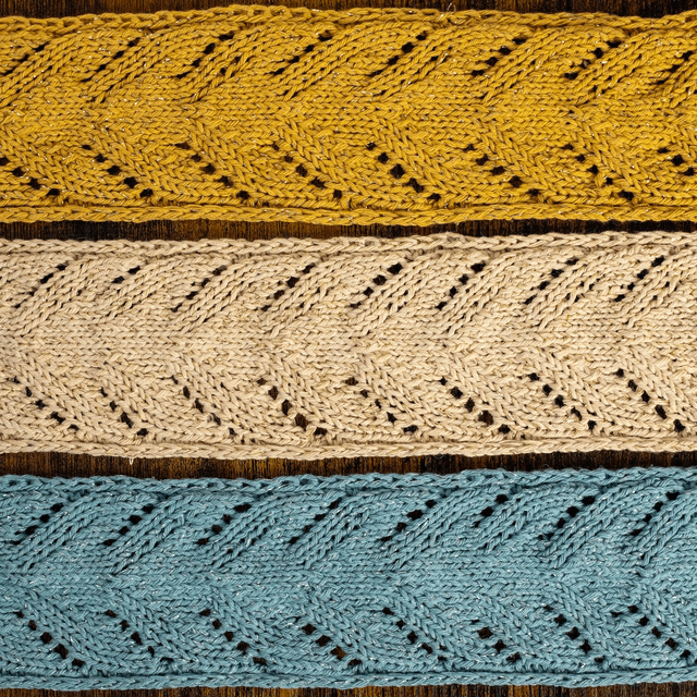 Bandeau à paillette tricoté au motif ajouré